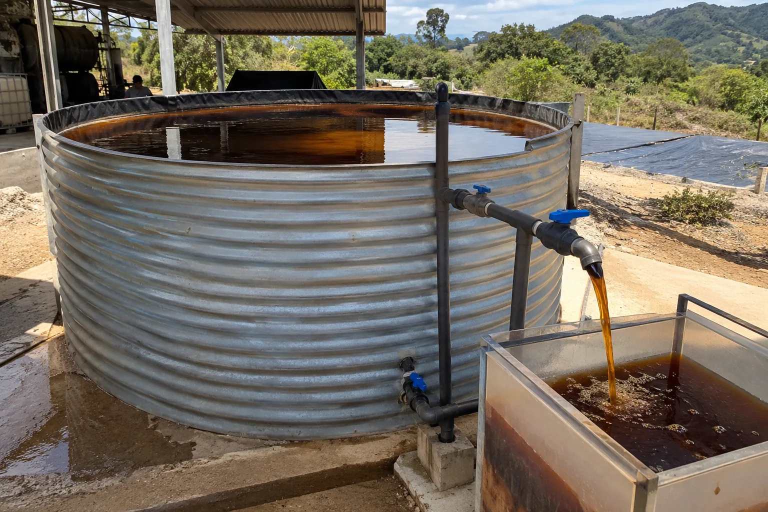 Tanque de recuperación de ácido piroleñoso